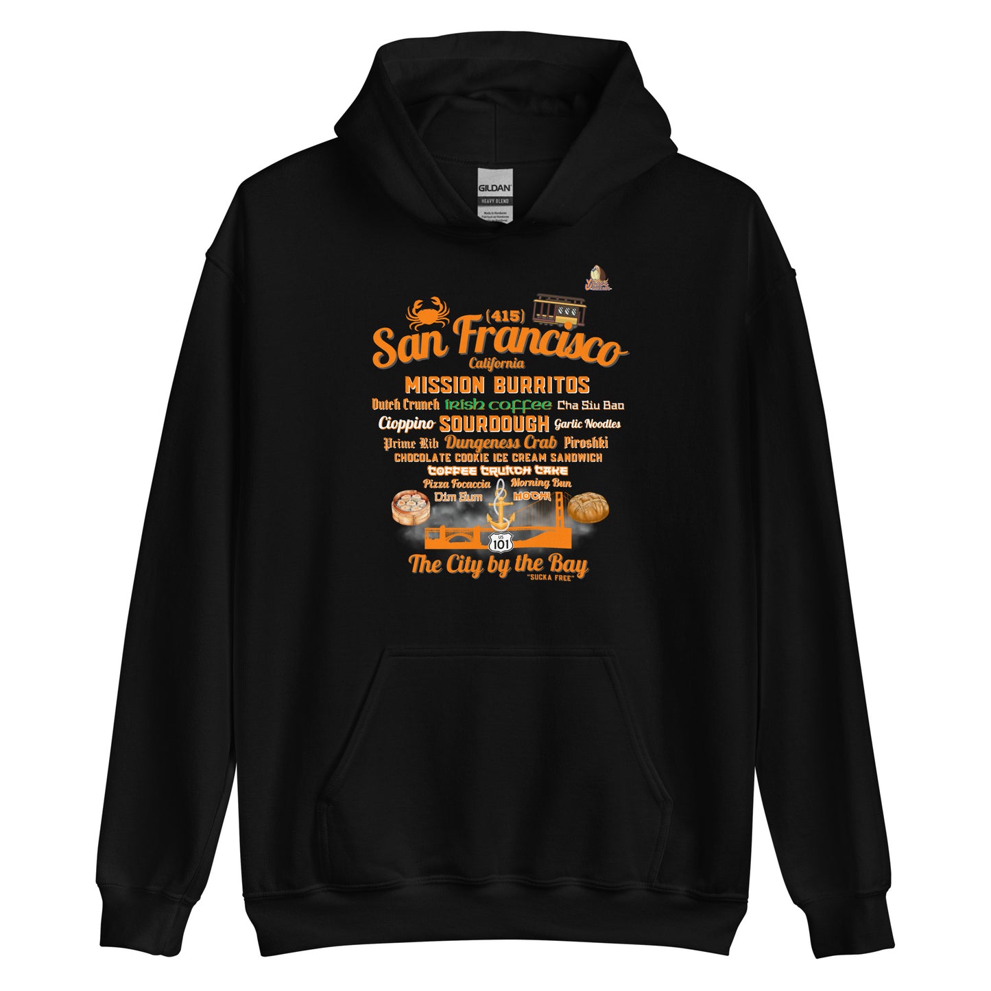 San Francisco Orange & Black Unisex Hoodie (Gildan 18500)