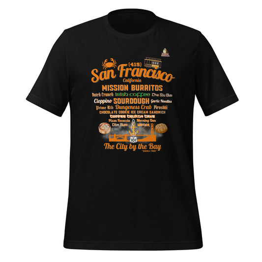 San Francisco Orange & Black Unisex T-Shirt (Bella + Canvas 3001)