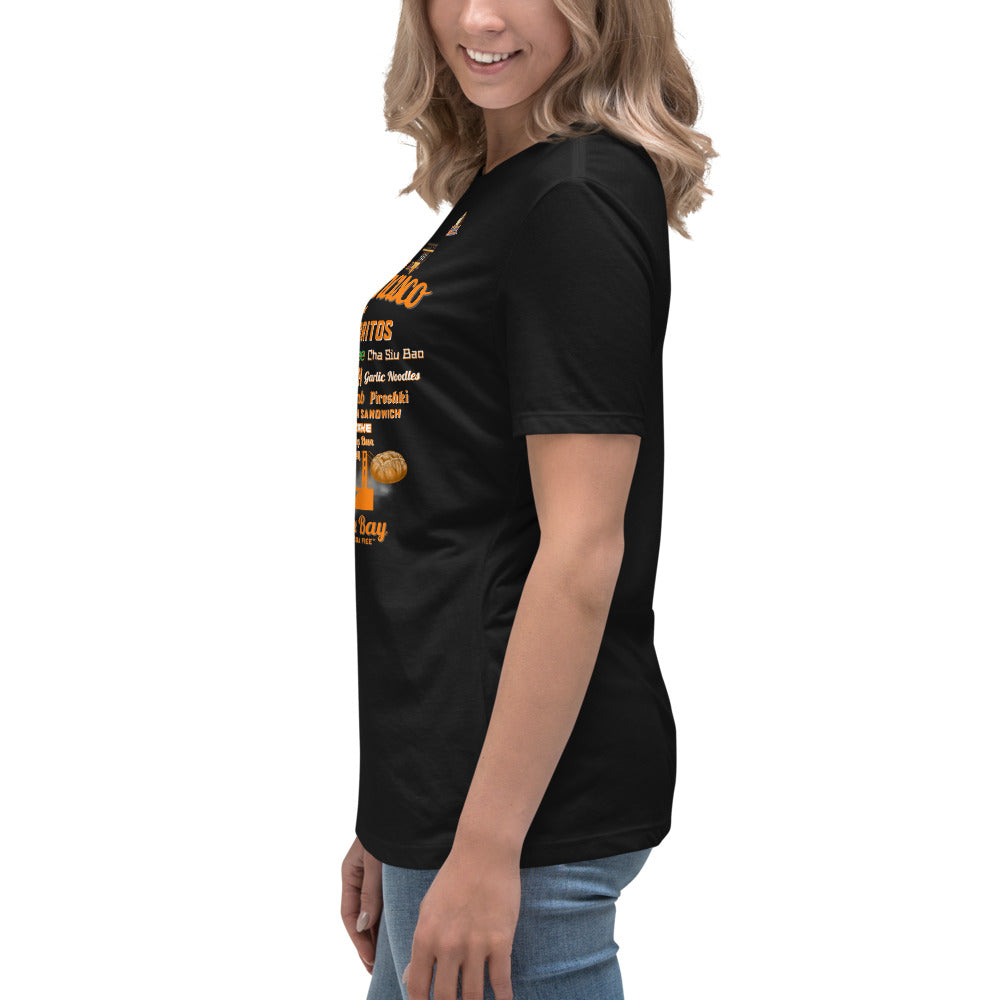 San Francisco Orange & Black Women's Relaxed T-Shirt (Bella + Canvas 6400)