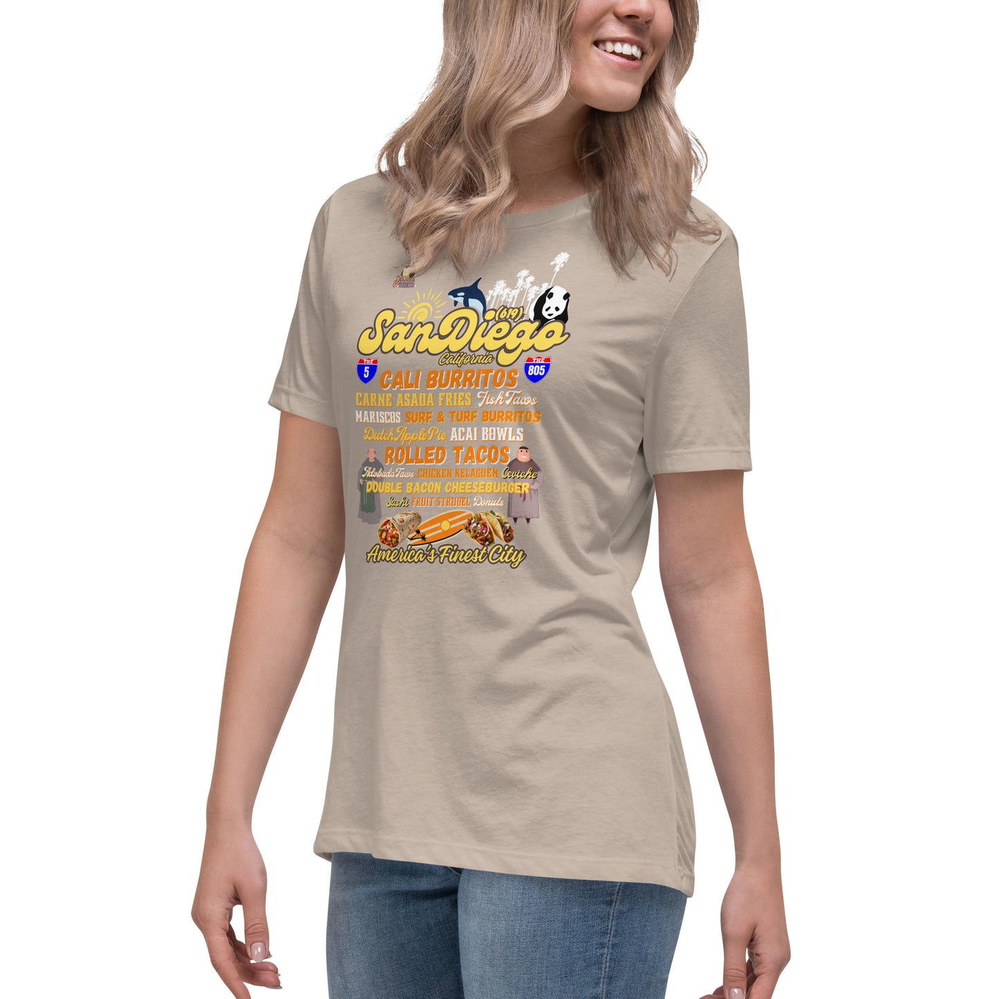 San Diego Friars Women's Relaxed T-Shirt (Bella + Canvas 6400)