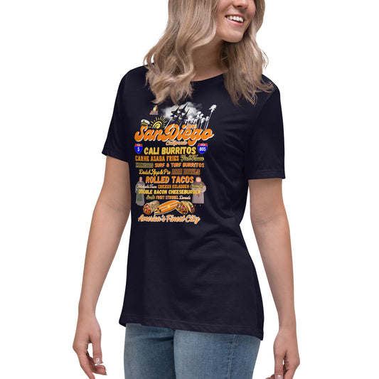 San Diego Navy Women's Relaxed T-Shirt (Bella + Canvas 6400)