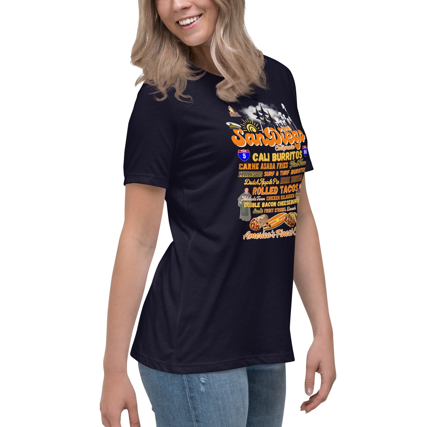 San Diego Navy Women's Relaxed T-Shirt (Bella + Canvas 6400)