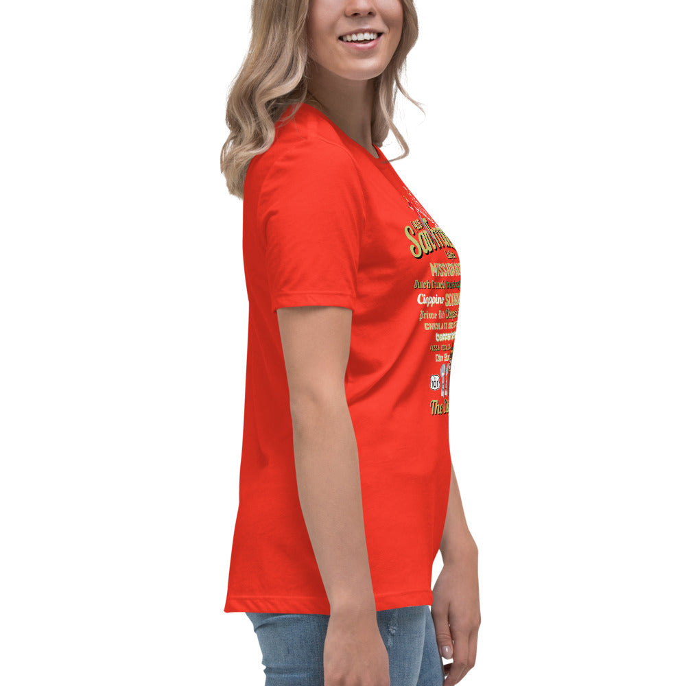 San Francisco Red & Gold Women's Relaxed T-Shirt (Bella + Canvas 6400)