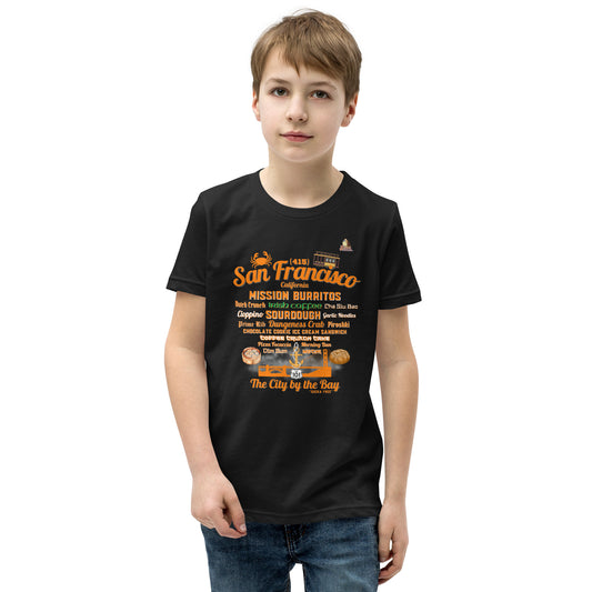 San Francisco Orange & Black Youth Short Sleeve T-Shirt (Bella + Canvas 3001Y)